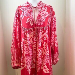 FARM Rio Flora Tapestry Tapestry Red Mini-Dress Women Size L